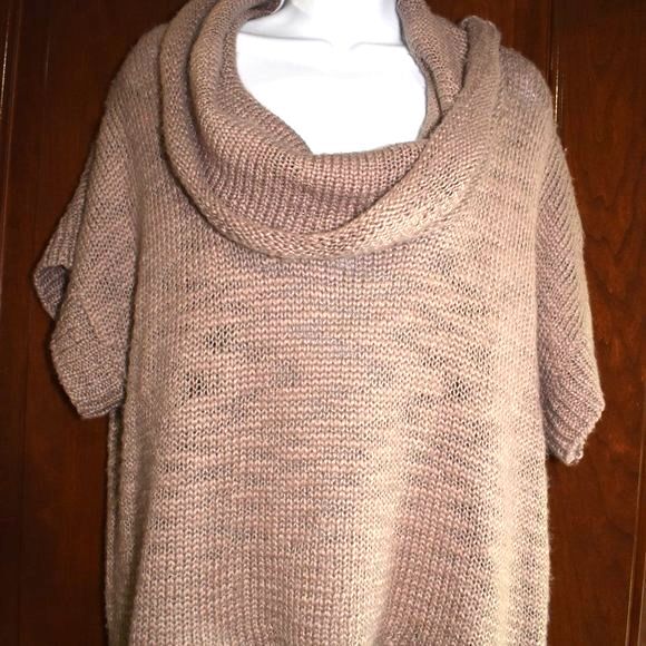 Splendid Wool Blend Knit Sweater Sz Small Slouchy Cowl Neck Short Sleeve - Picture 6 of 10